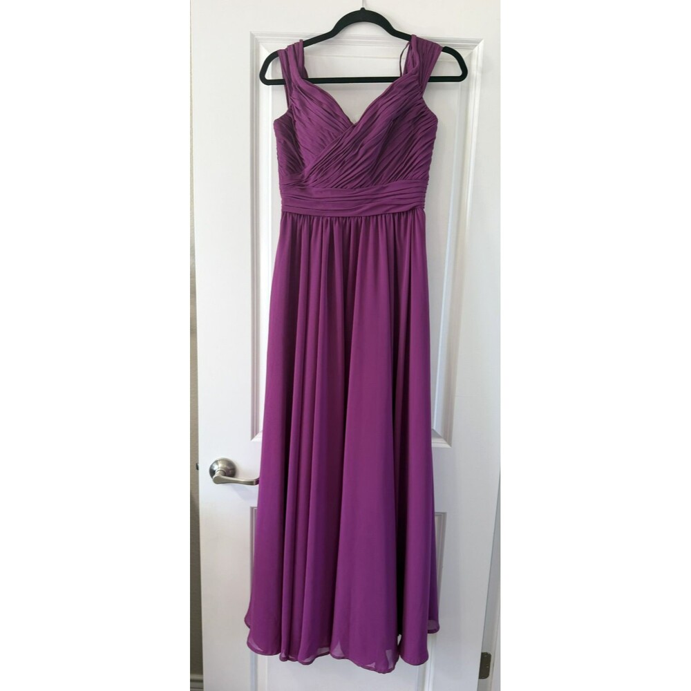 MoriLee Mulberry Bridesmaid Gown sz 6 Off Shoulder Formal Bridal